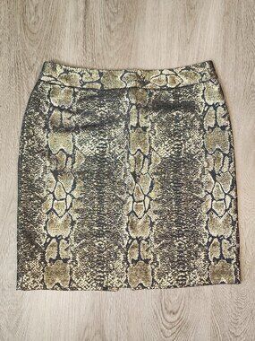 Worthington Snakeskin Mini Skirt size 4 Metallic Jacquard